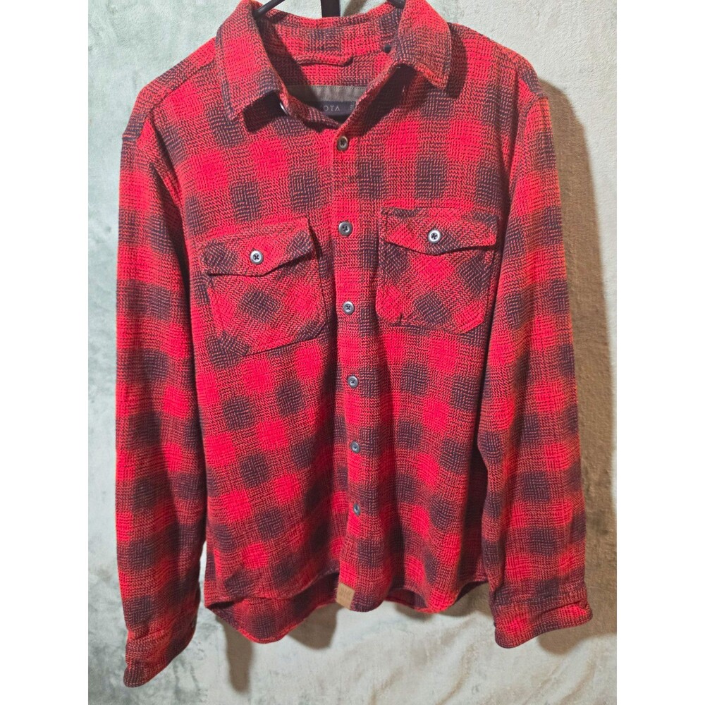 DKOTA Utility Red Black Buffalo Plaid Flannel Shirt Jacket Men's Medium